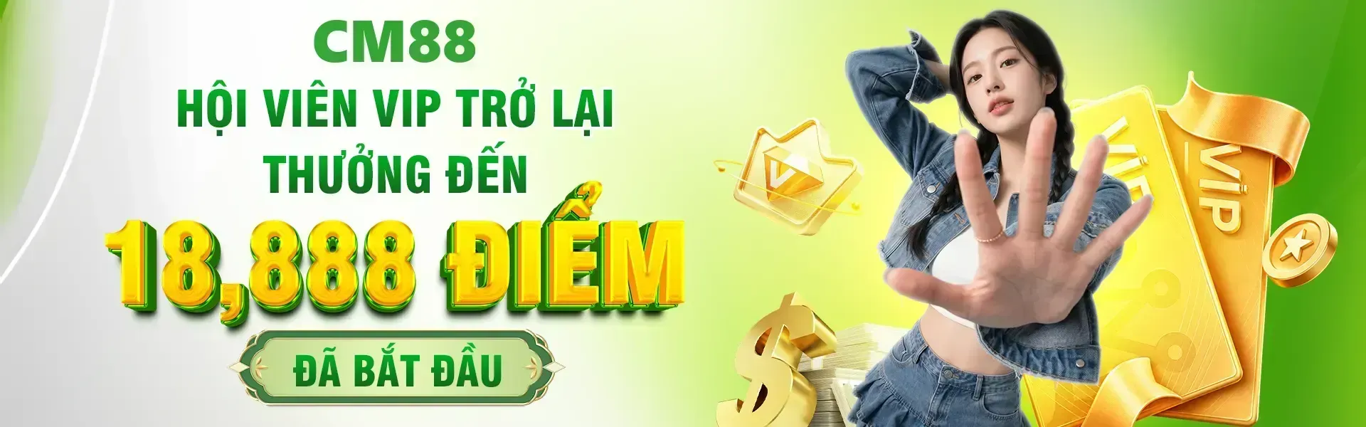 CM88 triển khai sự kiện tri ân VIP trở lại, mang đến gói thưởng đặc biệt lên tới 18,888 điểm.